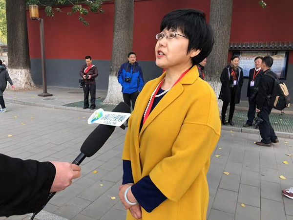 中国旅游协会副秘书长吴晓梅接受腾讯视频采访 吴平 摄影