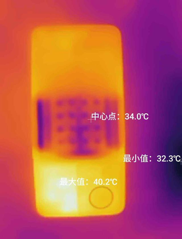 （用一加 18W 冰点散热背夹，玩原神 30 分钟后，机身中央温度仅为 34°C）