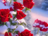 [转载]雪中的玫瑰，美极了！