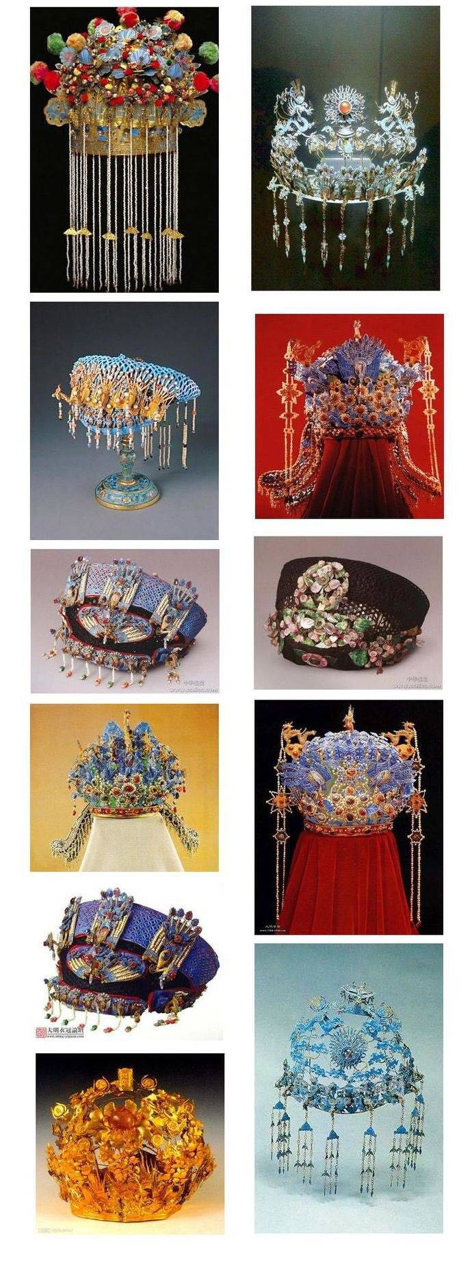 凤冠，古代皇帝后妃的冠饰，其上饰有凤凰样珠宝