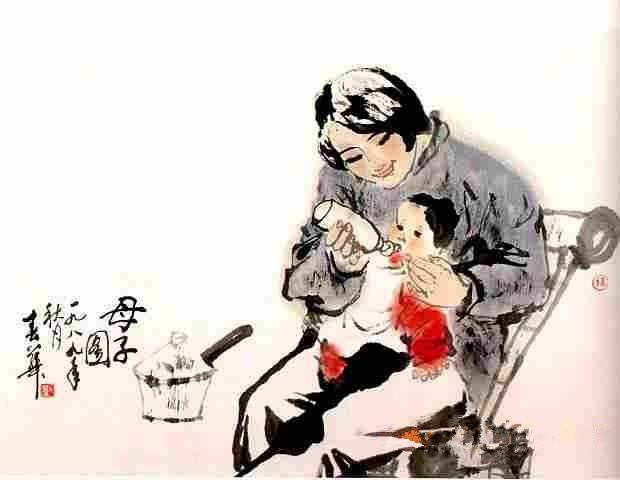 素为天孝悌故事之 伯俞泣杖