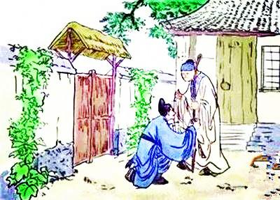 素为天孝悌故事之 伯俞泣杖