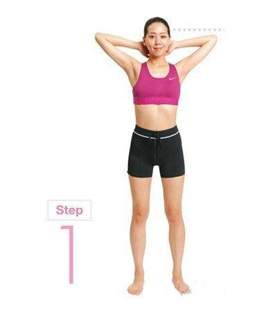 2、Step 2. 抬腿触膝(30-50次×3组)