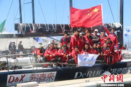 中国诺莱仕帆船队慕思号在2017劳力士悉尼霍巴特帆船赛中再创佳绩。　倪萍 摄