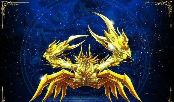 巨蟹座黄金圣衣的造型就是一只巨大的螃蟹,黄金圣衣的造型是一只螃蟹