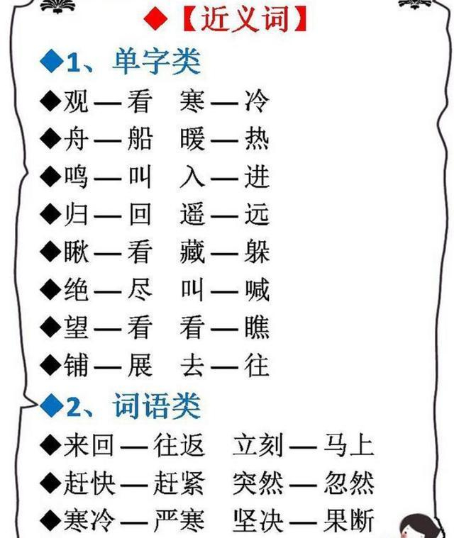 小学1000个近义词+反义词！替孩子打印贴墙上背，作文不 词穷”！