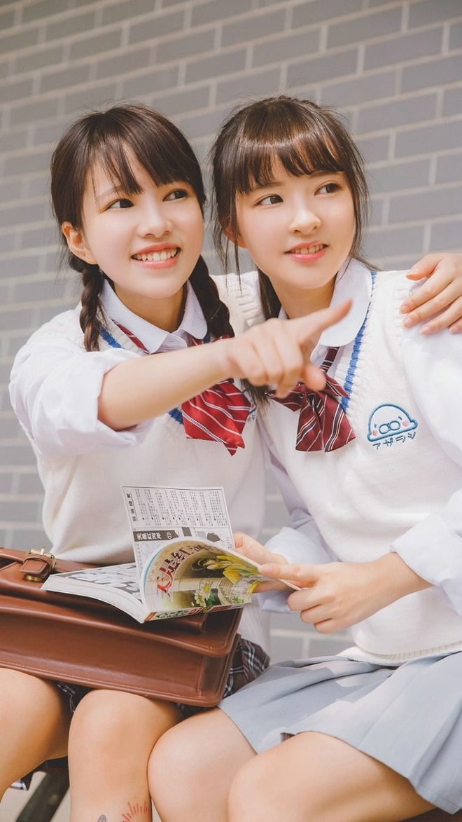 清纯甜美学生妹清新迷人姐妹花清新粉嫩阳光俏皮唯美写真