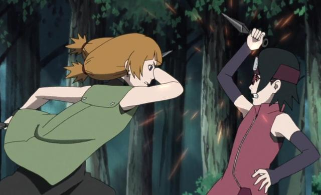 第十班的成员萌黄,奈良鹿代,秋道蝶蝶和中山井阵挡住了他们的去路