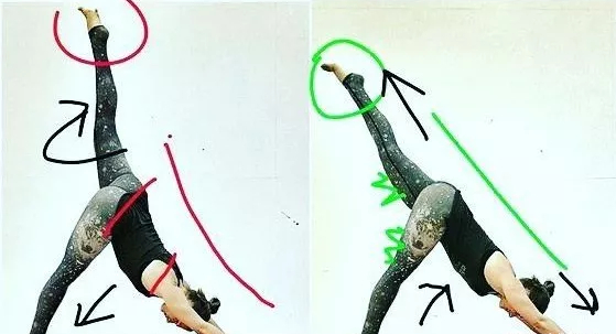 髋部摆正，上方腿内旋，脊柱延展，不要塌腰