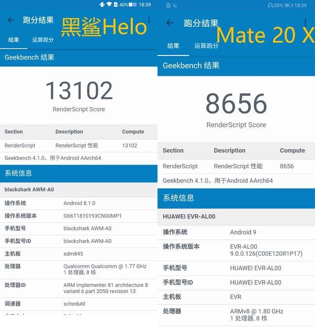 黑鲨3pro和华为mate20x图片