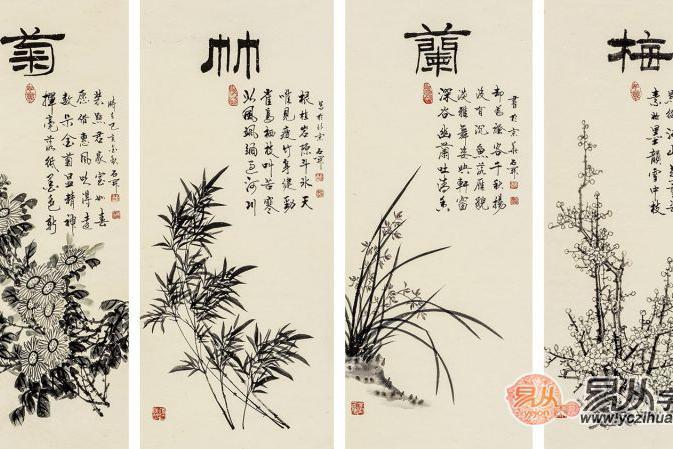 名家国画梅兰竹菊，石开作品真迹鉴赏