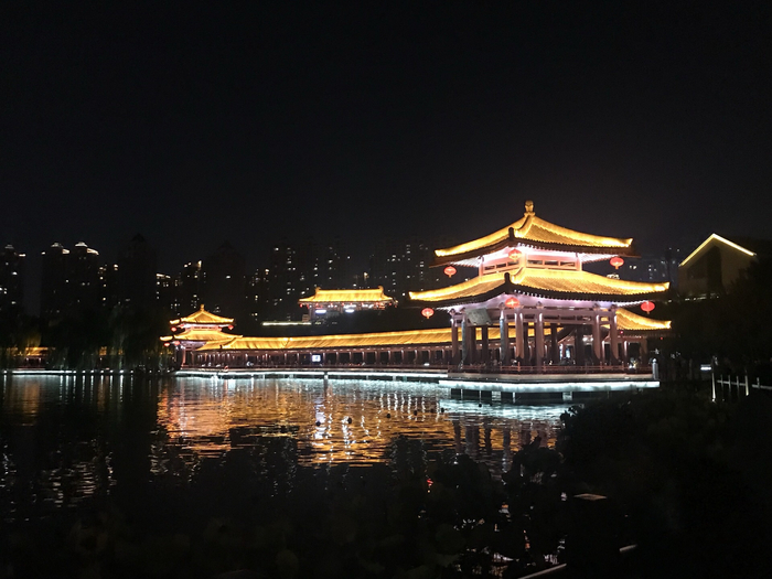 陕西省 西安市 大唐芙蓉园 灯光夜景