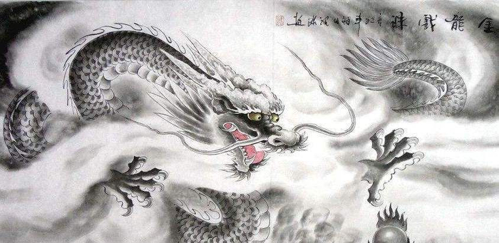 龙是中国信奉的神物,古画中的龙,被刻画的栩栩如生
