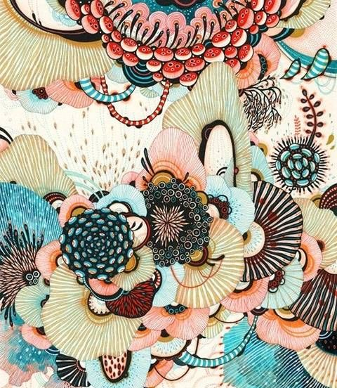 澳大利亚插画艺术家 yellena james 一组花卉纹理插画