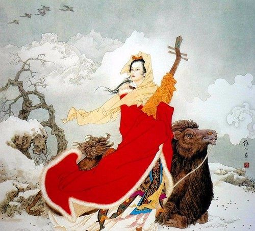 レトロな中国の応接間の装飾画古画山水画人物画壁画四大美女画4枚Q 中国四大美女|中国古代四大美女|古代四大美女的图片|古带四大
