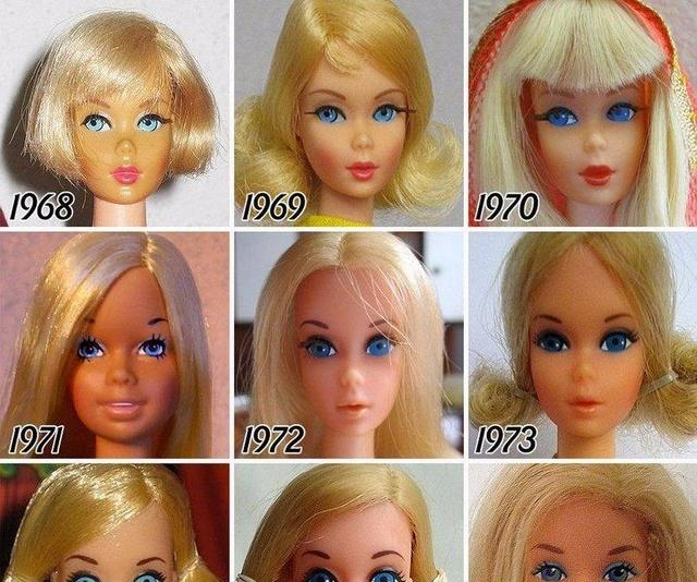 历经56年的芭比娃娃,7张图片带你见证她们的"整容"史