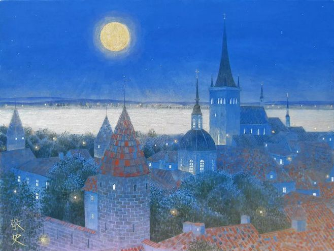 日本画家桜井敬史作品欣赏,蓝色情怀之月圆之夜|西欧|浪漫主义|魔力 日本画家桜井敬史作品欣赏,蓝色情怀之月圆之夜|西欧|浪漫主义|魔力