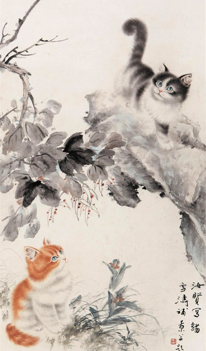 专门画猫的大画家，曹克家国画作品欣赏