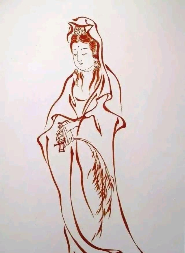 弘一法师绘制的观音菩萨圣象
