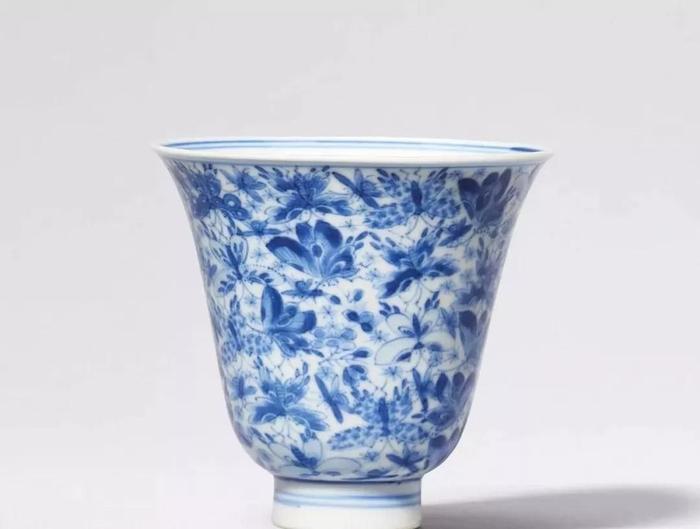 中国 大清康煕年製 青花蓮花文 透蛍手蓋茶碗 M R5197 - 通販