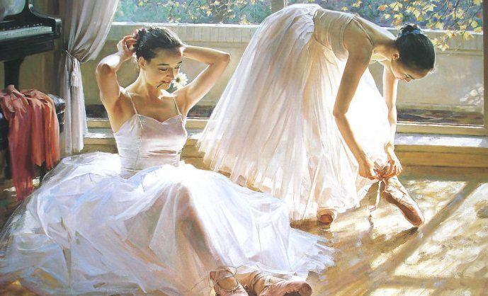 油画中的人物,细节刻画栩栩如生,佩服画家的写实功底!
