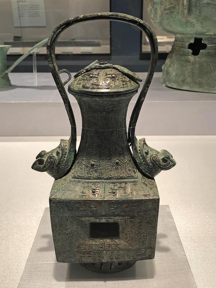 古董，藏友旧藏寄売，青銅製，「商獸面紋提梁器」祭祀品，附葬品