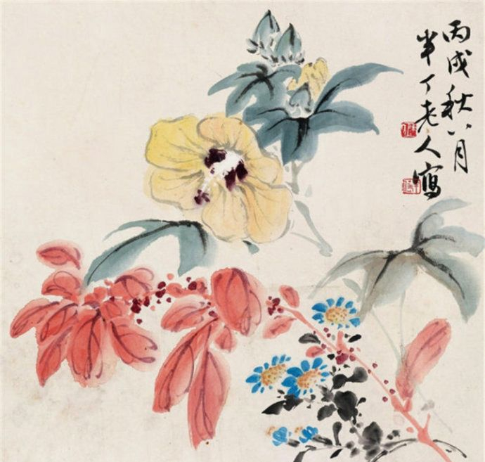 研究古法，朴厚拙重，陈半丁写意花卉作品欣赏|陈半丁|写意|花卉