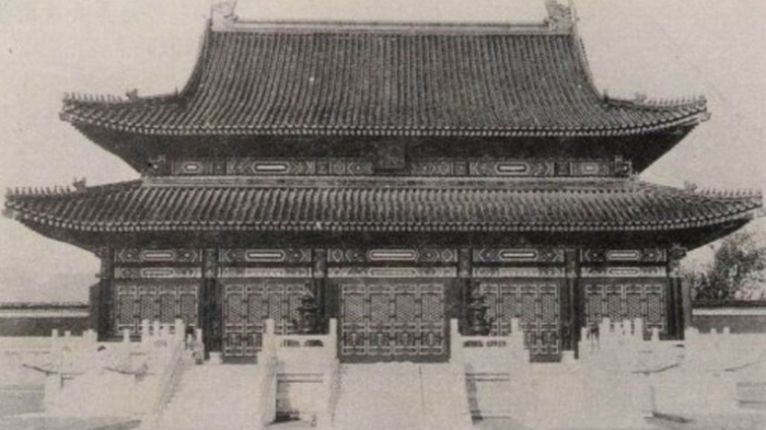 光绪陵墓清崇陵建造时的珍贵老照片，图7竣工时的陵恩殿