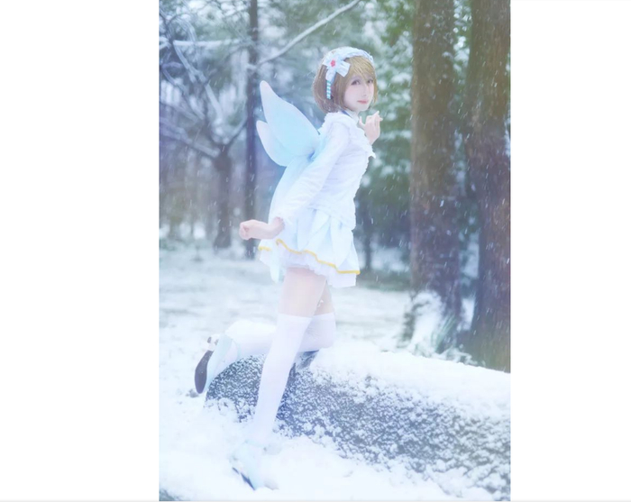 cos:雪中的小泉花阳,想做雪中的精灵!|精灵|小泉|橙子_新浪新闻