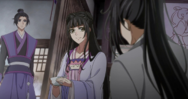 《魔道祖师》江厌离在动漫中一共有4套衣服,紫色淡雅,红色娇媚