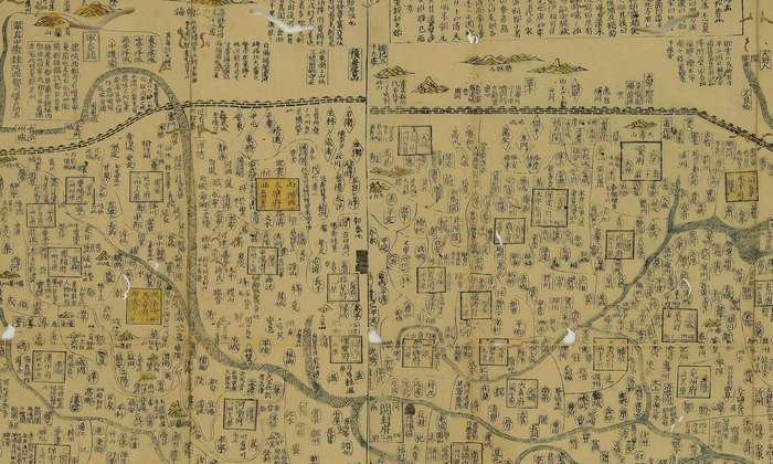 明朝的中国地图,大明九边万国人迹路程全图