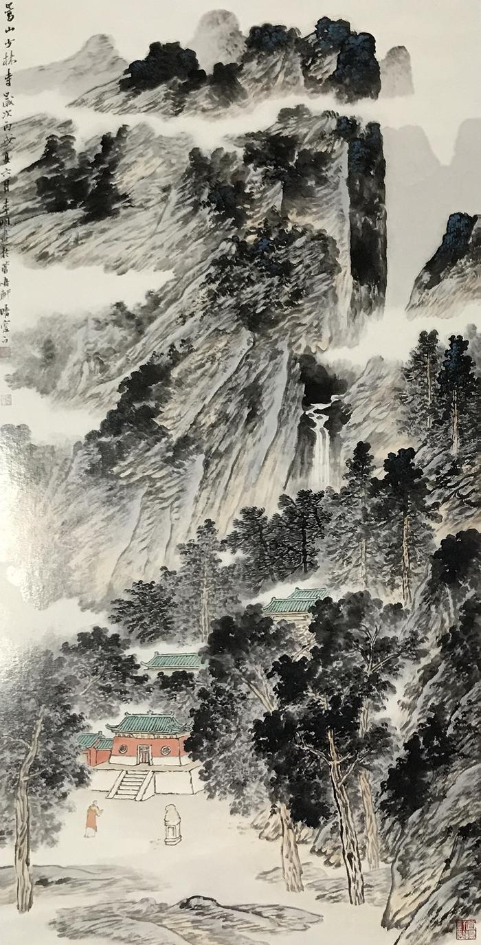 山外眺望白云，舟中寄托情怀：国画山水艺术作品