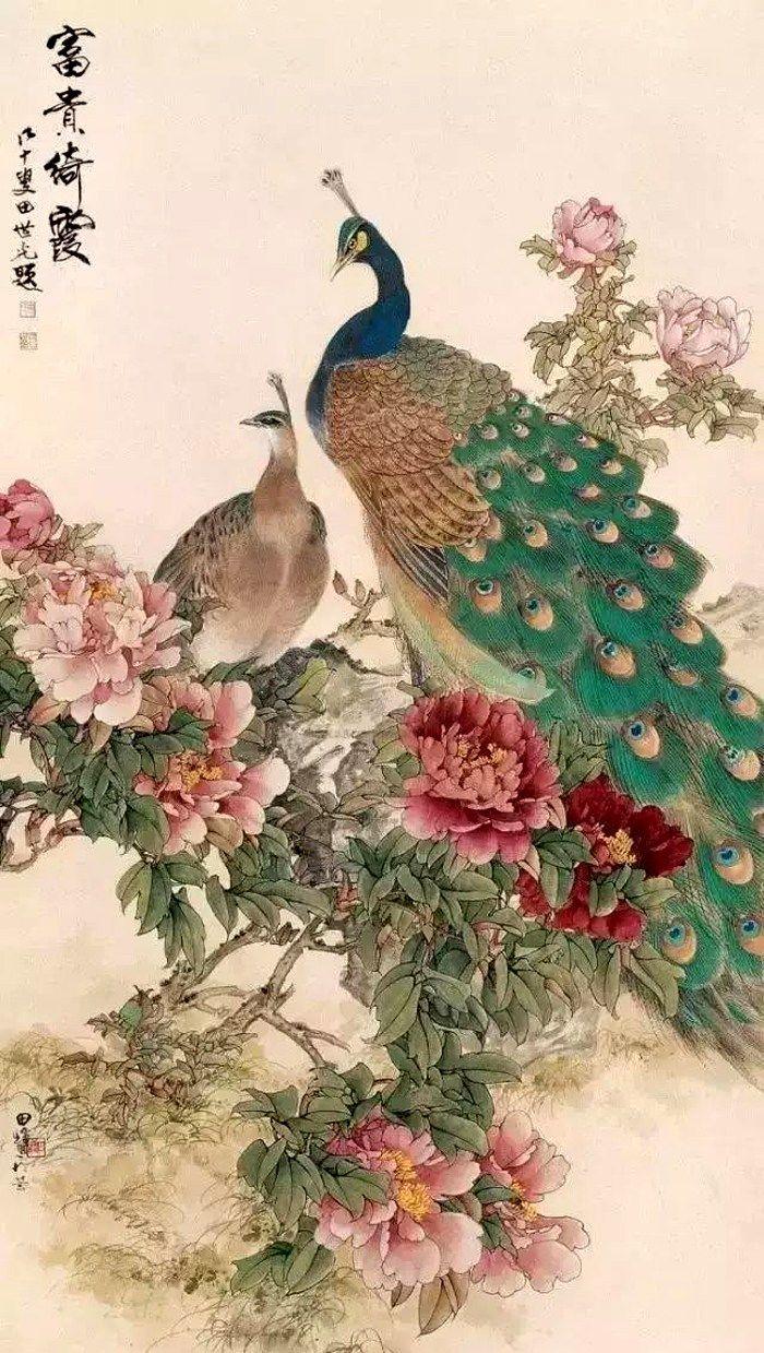 现代工笔花鸟画名家，田世光9幅唯美绘画作品欣赏