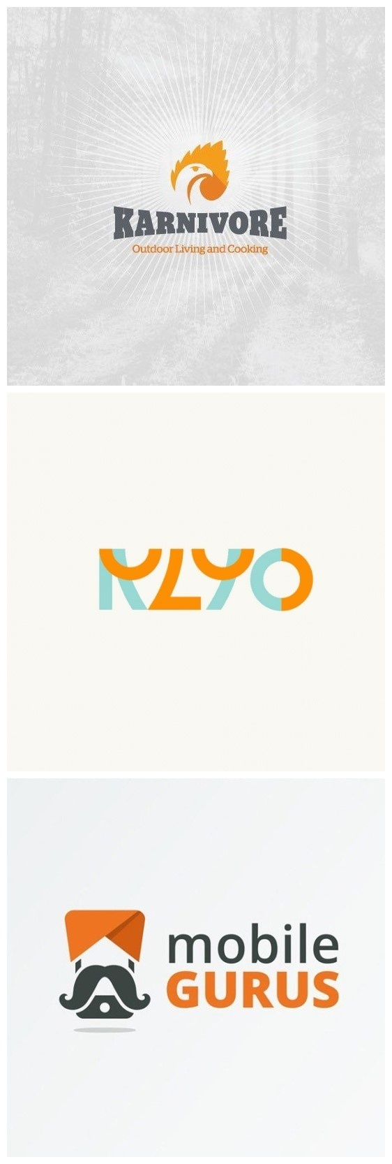 一组漂亮的橘色logo设计