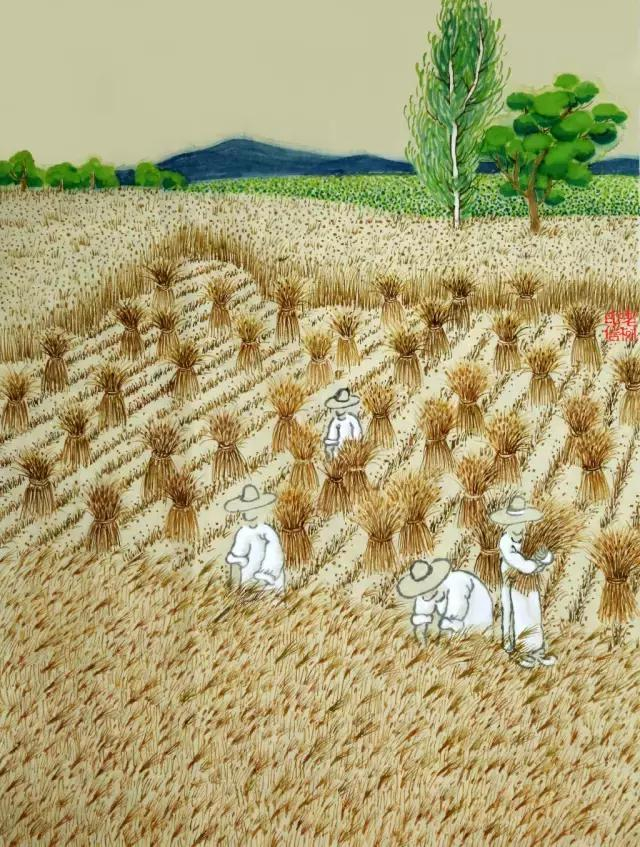 老树画画:24幅节气画,24首节气诗,道出古中国的烟火气息|南方|节气|二十四节气|麦子|农事_新浪新闻