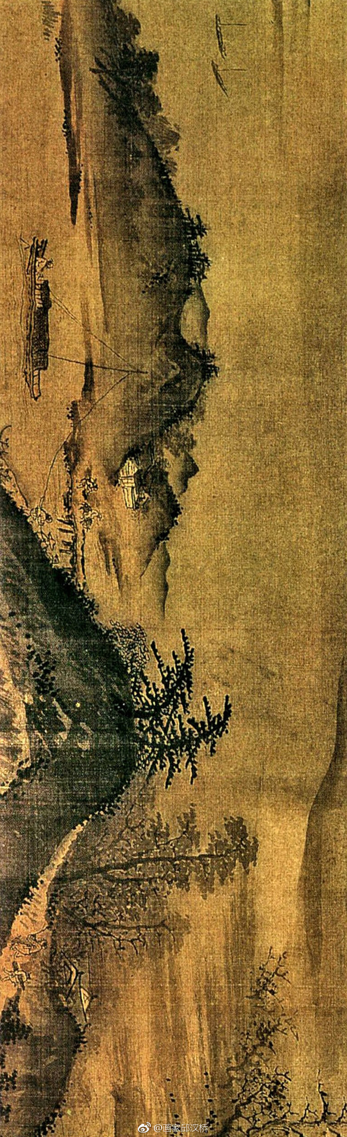 《潇湘八景图》,元,张远,绢本设色,19.3x519厘米