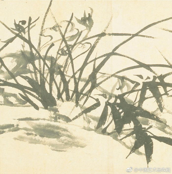 清 郑燮 《兰花竹石图》|郑燮|兰竹|墨笔_新浪新闻