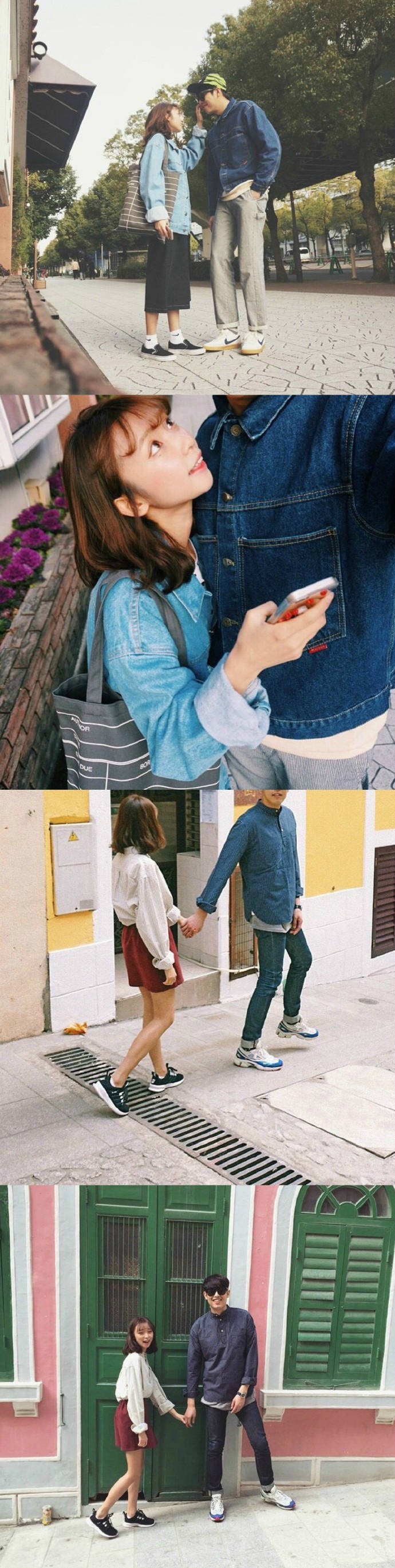 接吻技术难度有点高！一对最萌身高差couple演绎情侣拍照姿势