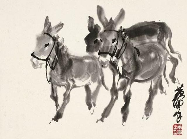 国画巅峰之作序列一,白石画虾,悲鸿画马,黄胄画驴,可染画牛|_新浪新闻