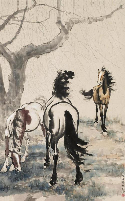 国画巅峰之作序列一,白石画虾,悲鸿画马,黄胄画驴,可染画牛|_新浪新闻