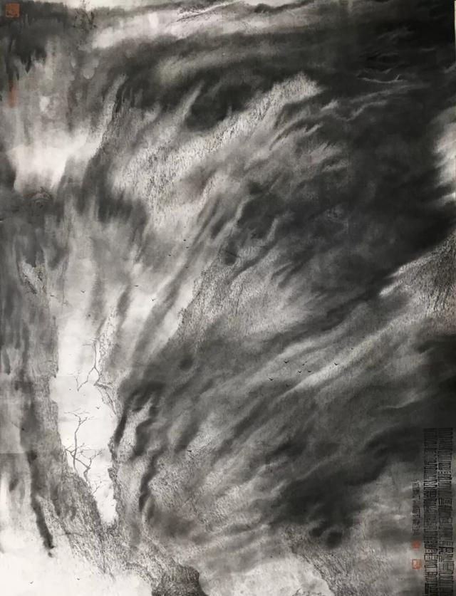 一往无前的大泼墨山水,大气磅礴!|中国画|山水|大写意_新浪新闻