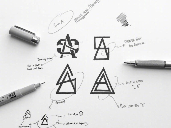 LOGO创作过程的手绘草图