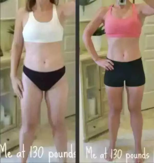 上图为同样体重不同体脂对比