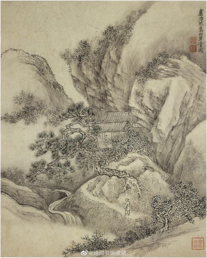 清代画家王翚 仿古山水册 欣赏