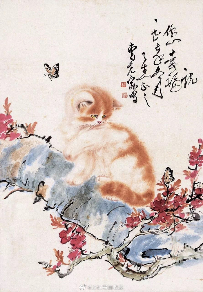 美術品　中国近代画家曹克家　猫図 名家肉筆※激安骨董品 R1730C6-3 美術品 中国近代画家曹克家 猫図 名家肉筆※激安骨董品 R1730C6-3