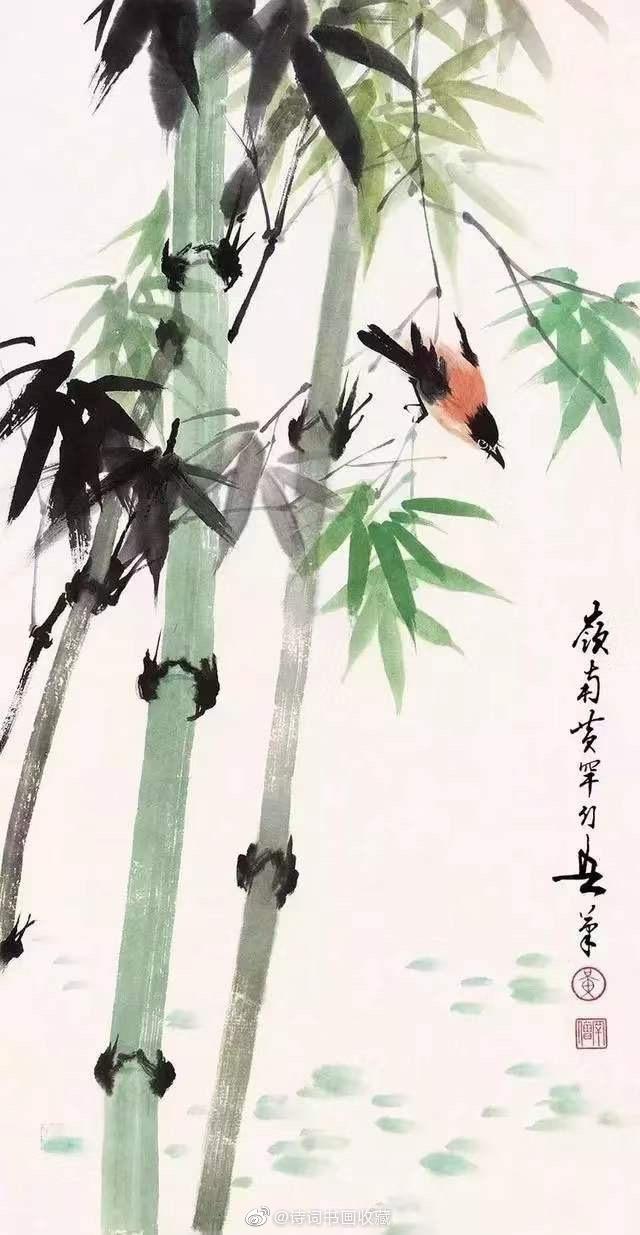 黄幻吾画竹，赏心悦目