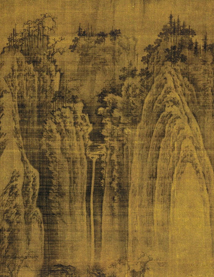 《匡庐图》,绢本,水墨画,轴。尺幅:185.8厘米x106.8厘米