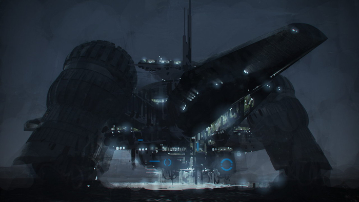 Prometheus Rover Sketch Concept painting for Prometheus by Steve Burg.