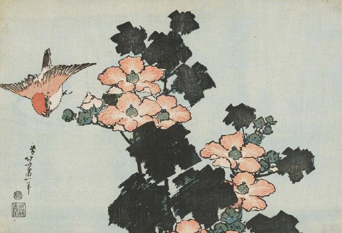 花鸟图浮世绘（cr.葛饰北斋）