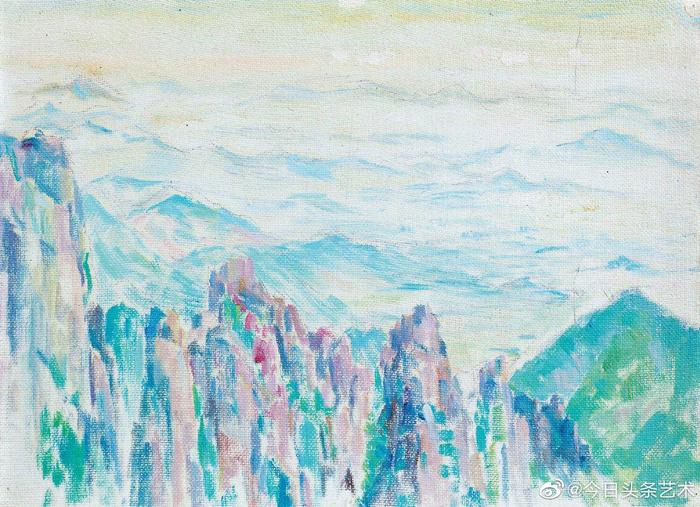 颇具印象派风格的中国风景油画